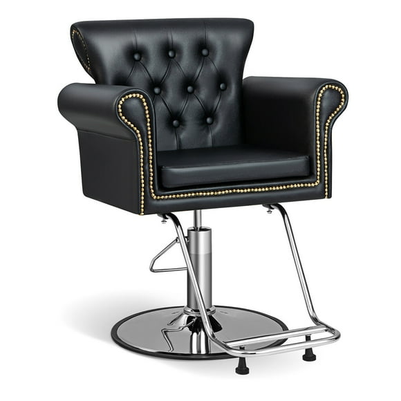 Gymax Salon Chair Heavy-Duty Hydraulic Barber Chair Height Adjustable 360° Rotation