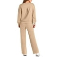 thumbnail image 5 of Women’s 2-Piece Oversized Sweatshirt and Jogger Sweatpants Tracksuit Set - Cozy Fall/Winter Casual Outfit Solid Color Crewneck Sweatshirt & Drawstring and Straight Leg Lounge Pants Set Outfit, 5 of 7