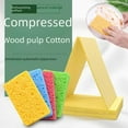 thumbnail image 4 of Compressed Wood Pulp Cotton Absorbent Swelling Wood Pulp Spongy Kitchen Towel Cleaning Sponge Block-White, 4 of 6