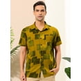 thumbnail image 2 of Unique Bargains Men's Geometric Printed Short Sleeves Button Shirt, 2 of 6