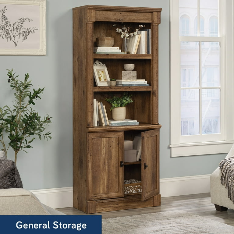 Sauder Palladia Vintage Oak Finish Library Bookshelf with