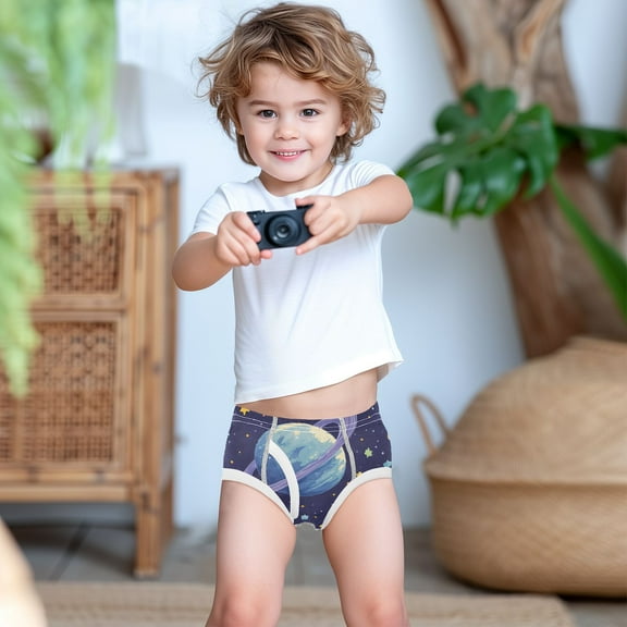 Ckdifva Planets in Space Boys Underwear Briefs Cotton Panties Active Stretch Briefs One Pack