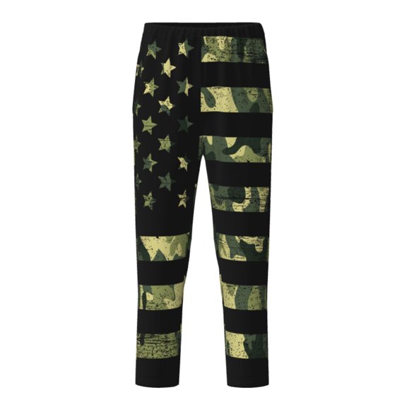 Xecao American Flag Camo Print Teenagers' Pajama Pants Long Sleep Pants Soft Elastic Waist Pajama Bottoms Elastic waist with 2 Pockets 5-16 Years-XS(5-6)