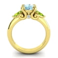 thumbnail image 4 of Diamond-Capitals 2.50 Carat Elegant Round Cut Aquamarine & Peridot Gemstone Three Stone Ring for Engagement 18K Yellow Gold Size 10, 4 of 8