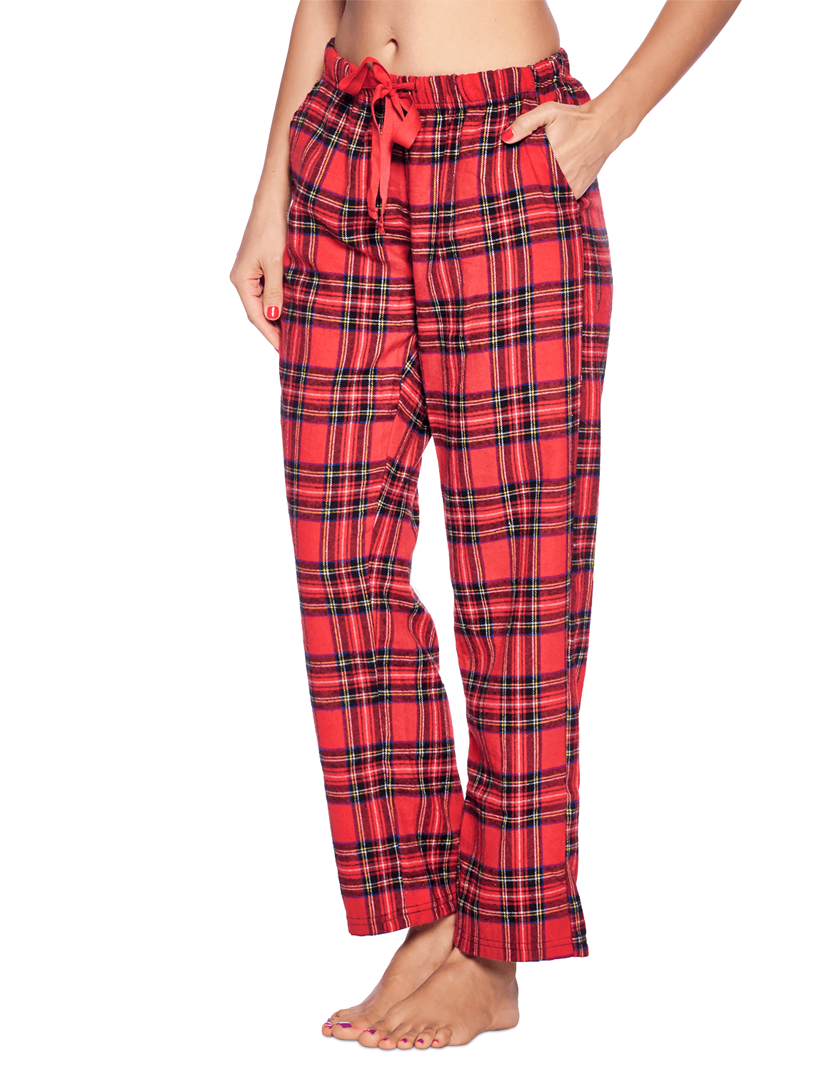 Ashford & Brooks Women's Super Soft Flannel Plaid Pajama Sleep Pants ...
