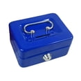 thumbnail image 4 of Caja de efectivo con cerradura y bandeja, organizador de efectivo, caja de almacenamiento de dinero para espectáculos de manualidades azul kusrkot Caso de dinero, 4 of 8