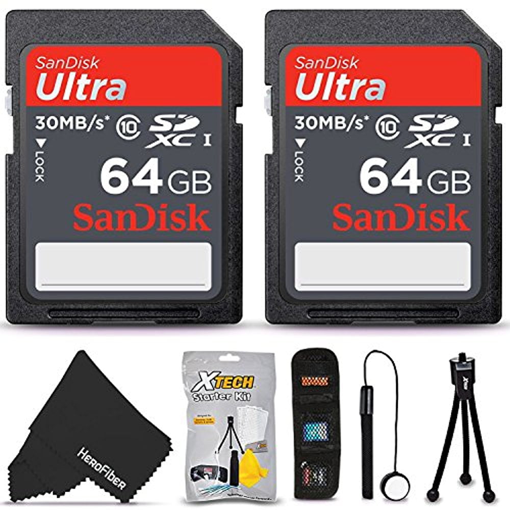 SanDisk 128GB Ultra Class 10 SDXC UHS-I Memory Card (64GB SD Card x 2) for SONY Cyber-Shot RX10 ...