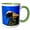 Green/White, variant on 3drose, a Red Tailed Hawk Intensely Watching for Prey, Always on the Hunt, 15oz Mug