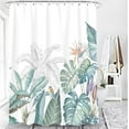 thumbnail image 5 of Tropical Plant Shower Curtain, Green Leaf Botanical Shower Curtain Set, Monstera Jungle Shower Curtains for Bathroom, Waterproof Fabric with 12 Hooks, 72 x 72 Inches, 5 of 6