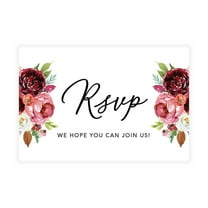 Koyal Wholesale 56-Pk RSVP Postcards for Wedding Burgundy Florals Cardstock Response Reply Cards, "4 x 6"