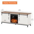 thumbnail image 5 of WAMPAT TV Stand with 18'' Electric Fireplace for 65 75 Inch TV, Farmhose Entertainment Center with Sliding Barn Door, Fireplace Storage Cabinet Wood Media Console Table for Living Room, White, 5 of 9