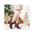 thumbnail image 6 of BLISSFUL STEP Women's Pointed Toe Zipper Stiletto High Heel Ankle Boots Burgundy 7.5, 6 of 8