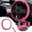 Hot Pink-Free Size, variant on Tgbvmt Leather Car Steering Wheel Cover, Non-Slip Stretch Cover, Comfortable for All Seasons, Protects Steering Wheel from Wear, Easy Installation for Cars, Trucks, and SUVs