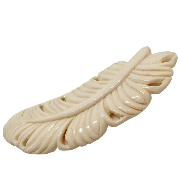 Realistically Carved Bone to Reflect A Majestic Feather | 3 1/8" x 1 1/8" |