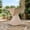 Beige, variant on 18.5"H Modern Outdoor Concrete Side Table with Sculptural Fluted Design - White Marble