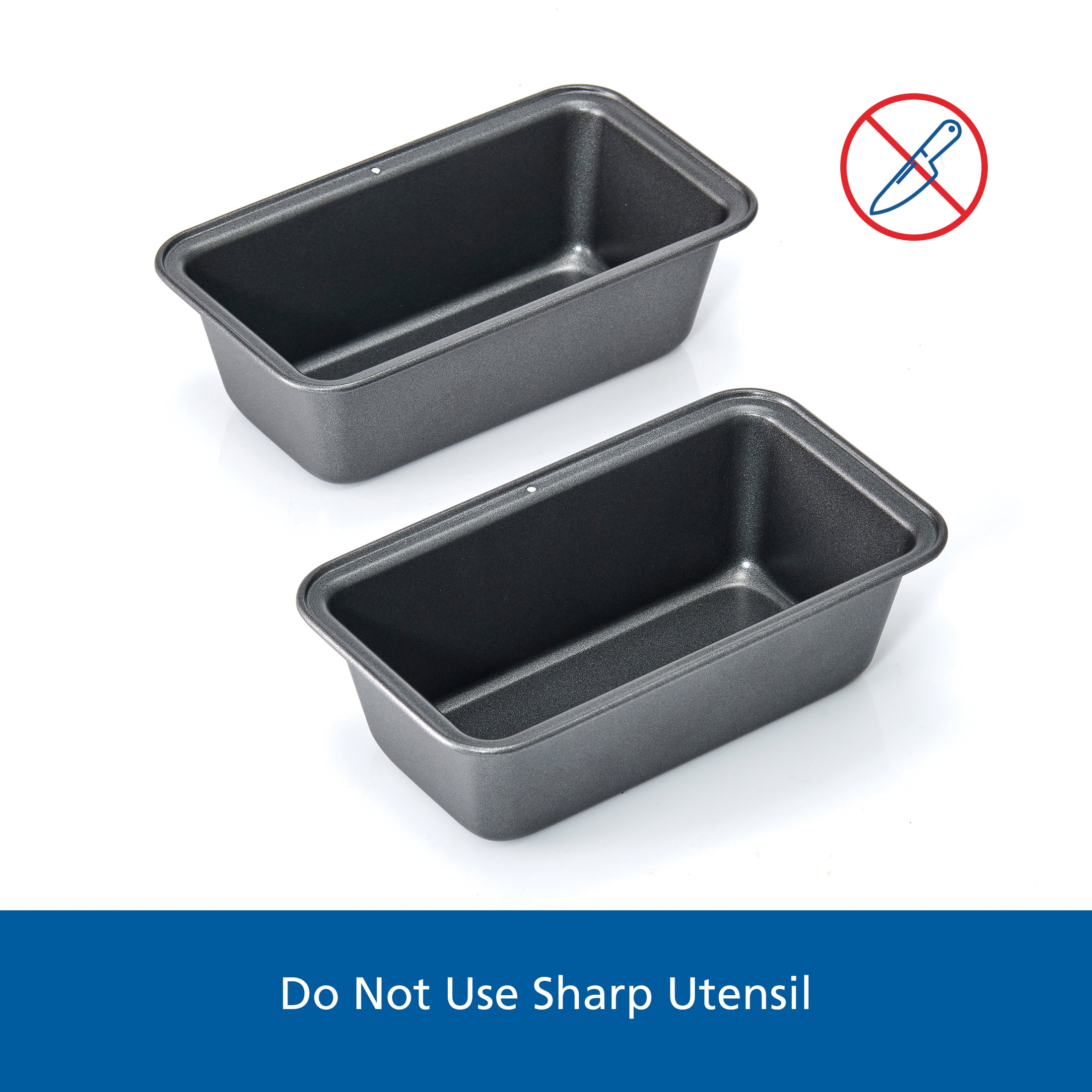 Mainstays 2pk Nonstick Mini Loaf Pan, 5.7 in W x 3 in D x 2 in H