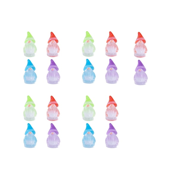 Noctilucous Mini Resin Gnomes Figurine Glow in The Darks Gnomes Statues Fairys Garden Accessories for Landscape,Outdoor