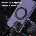 thumbnail image 4 of Allytechgroup Magnetic Case for iPhone 14 Plus, Built-in Invisible 360° Rotatable Kickstand, Compatible with MagSafe, PU Leather Slim Shockproof Protective Phone Case Cover, Purple, 4 of 7