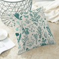 thumbnail image 4 of Summer Pillow Covers 16x16 Inch Set of 2,Teal Green Wild Flower Plant Throw Pillows Case,Seasonal Floral Outdoor Decorative Square Linen Farmhouse Decor Cushion Covers for Home Sofa Bed Couch, 4 of 6