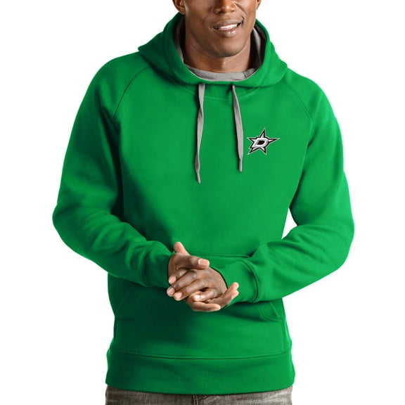 Men's Antigua Kelly Green Dallas Stars Victory Pullover Hoodie