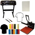 thumbnail image 1 of Heat Press Transfer 15x15" with 28" Vinyl Cutter Plotter 1000g Force Metal HTV PU Vinyl, 1 of 7
