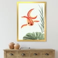 thumbnail image 3 of Designart 'Ancient Goldfish and The Lotus Leaf' Nautical & Coastal Framed Art Print, 3 of 4