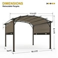 thumbnail image 2 of COOS BAY 11.4 x 11.4 Outdoor Retractable Patio Pergola Heavy-Duty Steel Brown Pergola with Sun Shade Canopy, Brown, 2 of 6