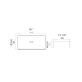 thumbnail image 2 of Pemberly Row White 24" Modern Rectangular Above Mount Ceramic Sink, 2 of 5