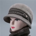 thumbnail image 4 of Prolriy Winter Hats for Women, Women's Woolen Knitted Warm Basin Hat Padded Cotton Hat Womens Hats Khaki, 4 of 6