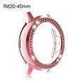 thumbnail image 3 of Watches Case Firmness Round Shape Hard Frame Bumper Sparkle Rhinestone Protector Chic Shockproof Solid Shell Watch Cover R830-40mm Pink, 3 of 7