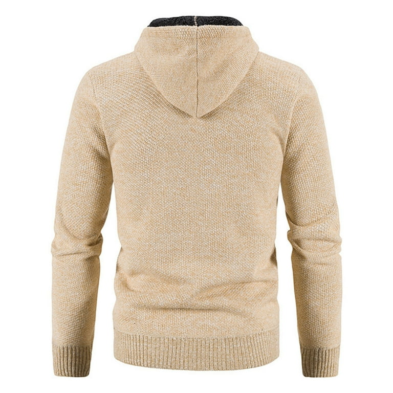 Kixjoy Mens Cardigan Sweater Zip Up Fleece Knit Cardigan Long
