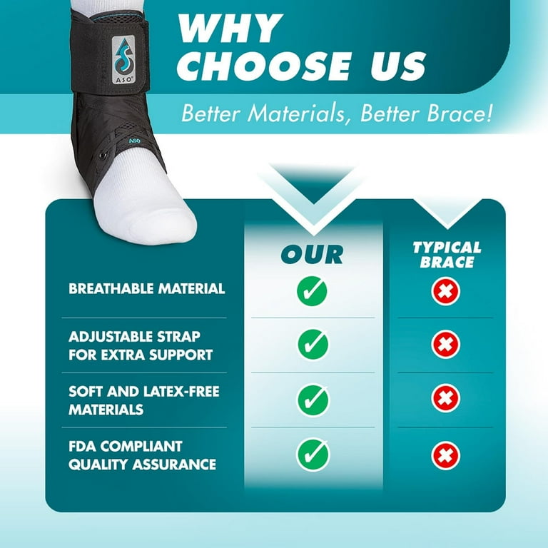 Med Spec ASO Ankle Stabilizer Orthosis, White, Medium - Walmart.com