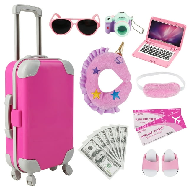 Doll Travel Kit Realistic Decorative Cute Doll Suitcase Set Doll Accessories Set