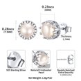 thumbnail image 6 of ChicSilver 925 Sterling Silver Pearl Stud Earrings for Women, Crown Design Freshwater Pearl Earrings, Hypoallergenic Elegant Jewelry for Wedding Party Daily Wear Gift, 6 of 10