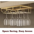 thumbnail image 2 of Wgthhk Wine Glass Rack, Wine Glass Hanger Rack Under Cabinet Stemware Wine Glass Holder Storage Hanger for Bar Kitchen Cabinet (3 Rows) - Gold, 2 of 5
