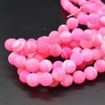 thumbnail image 6 of K-KED Pink Crackle Agate FROSTED Matte Gemstone Round Beads - 6mm 8mm 10mm 12mm-10 mm, 6 of 6