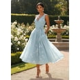 thumbnail image 4 of otnbgsr Womens Floral Midi Dress V Neck Sleeveless A Line Wedding Guest Dress Elegant Fit and Flare Cocktail Party Dress, 4 of 11
