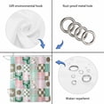 thumbnail image 4 of Spring Floral Checkered Shower Curtain, Waterproof Shower Curtains for Bathroom, Turquoise Pink Buffalo Plaid Washable Fabric Bathtub Curtain Set Bath Decor with 12 Hooks Standard 72"x72", 4 of 8