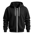 thumbnail image 2 of Mens Sweatshirt Zeliretfy Men's Windbreakers Casual Jacket Loose Solid Color Outdoor Long Sleeved Hooded Casual Jacket Windbreaker Front-Zip Jacket, 2 of 6