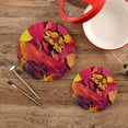 thumbnail image 2 of SKYSONIC 2 pcs Colorful Autumn Background Pot Holders Trivets, Heat Resistant Trivets,Fall Butterflies Cotton Thread Weave Mats for Hot Pads Pans Pot Bowl Teapot, 2 of 7