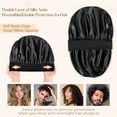 thumbnail image 2 of Bonnet for Men Hair Bonnet for Sleeping Double Layer Satin Bonnets for Black Women Curly Hair Braids,Black, 2 of 5