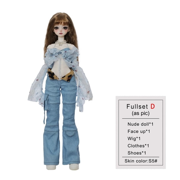 1/4 BJD Doll Kikyou D FullSet Y2K Street Fashion Busty Body Carnival Complete Outfit with Wig Shoes Ball Jointed Doll