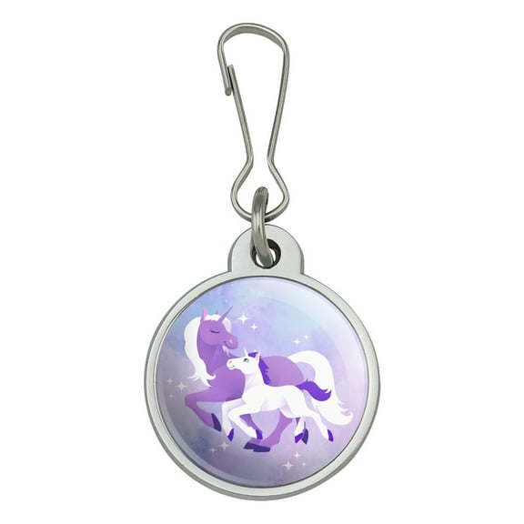 Magical Mom Unicorn and Baby Jacket Handbag Purse Luggage Backpack Zipper Pull Charm