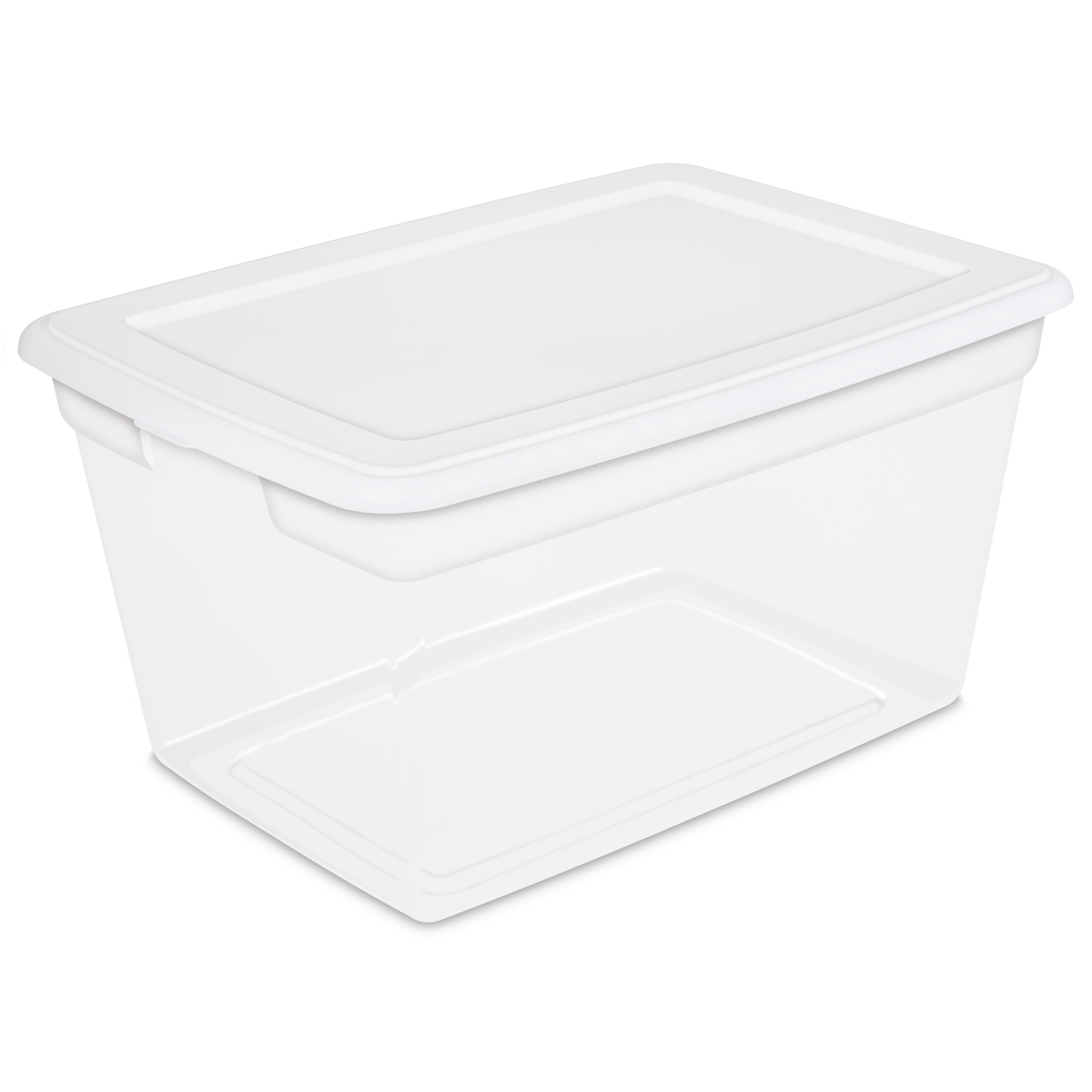 Sterilite 58 Qt Storage Box Clear Base White Lid Set of 8 - Walmart.com