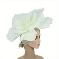 thumbnail image 5 of Ipopu Elegant Satin Big Rose Flower Fascinator Derby Hat Wedding Hat, 5 of 5