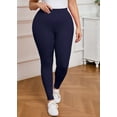 thumbnail image 2 of SHOWMALL Women Plus Leggings 26" Workout Yoga Pants for Women Navy Blue 1X Tummy Control Running Leggings, 2 of 9