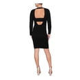 thumbnail image 2 of RACHEL RACHEL ROY Womens Black Ribbed Back Cut Outs Pullover Long Sleeve Crew Neck Above The Knee Party Sweater Dress S, 2 of 2
