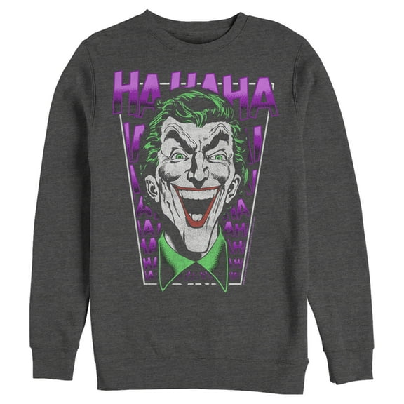 Men's Batman Joker Ha Ha Frame Sweatshirt Charcoal Heather Medium