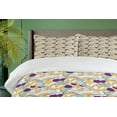 thumbnail image 4 of Floral Duvet Cover Sets, Colorful Fruits and Leaves in a Tree Branch Art Style, Bedding Set with 2 Duvet Covers & 4 Pillowcases, 2 Pack Cal King Size, Multicolor, by Ambesonne, 4 of 7