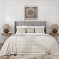 thumbnail image 2 of Frostbloom Full Size Linen Fabric Upholstered Bed with Wingback Headboard, Light Gray, 2 of 8